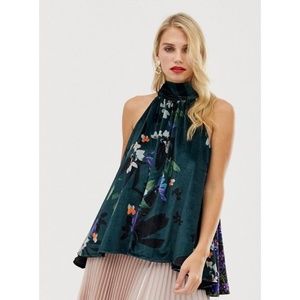 French Connection Blue Lisette Olivier Floral Top